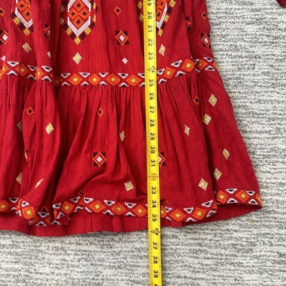 NWT Anthropologie Embroidered Tunic Mini Dress Red Motif XS - Picture 9 of 15